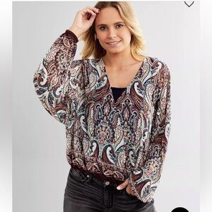 Anthropologie Daytrip Paisley Print Hippie Bohemian Top